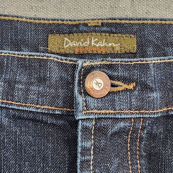 David Kahn Jeans Women 10 Blue Denim Stretch Bootcut Mid Rise 32x32 Made in USA - Picture 4 of 16